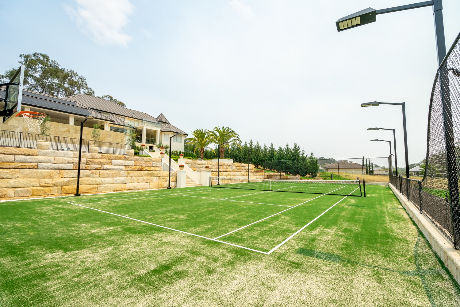 Residential Synthetic Grass Court & Landscaping Court Craft